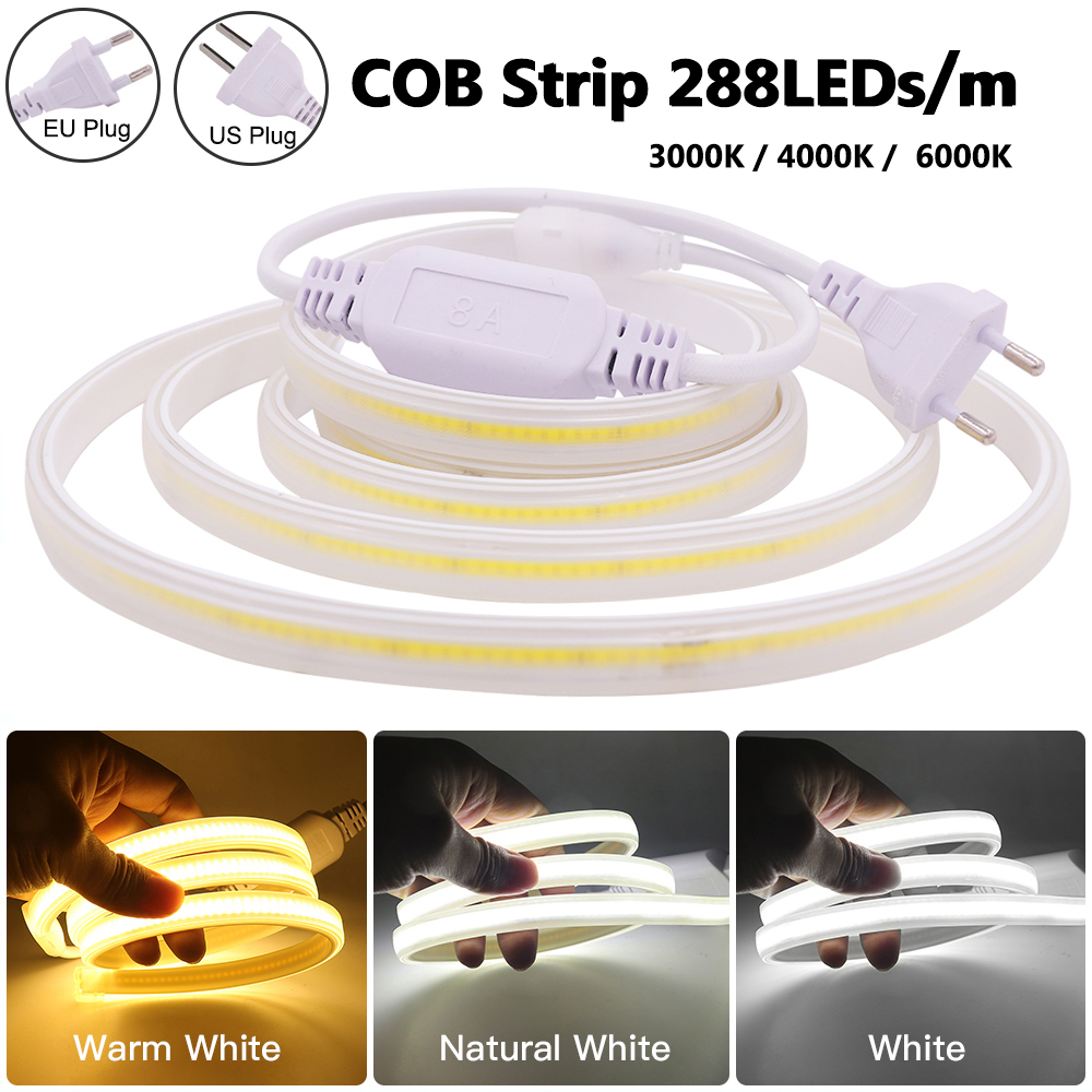 Outdoor Power Strip Weatherproof - 110V 220V COB LED Strip Light