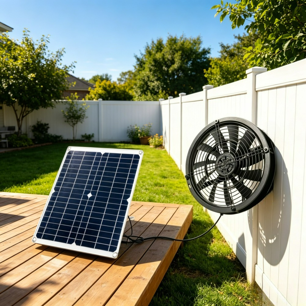 Outdoor Power Vent - 25W Solar Powered Exhaust Vent Fan