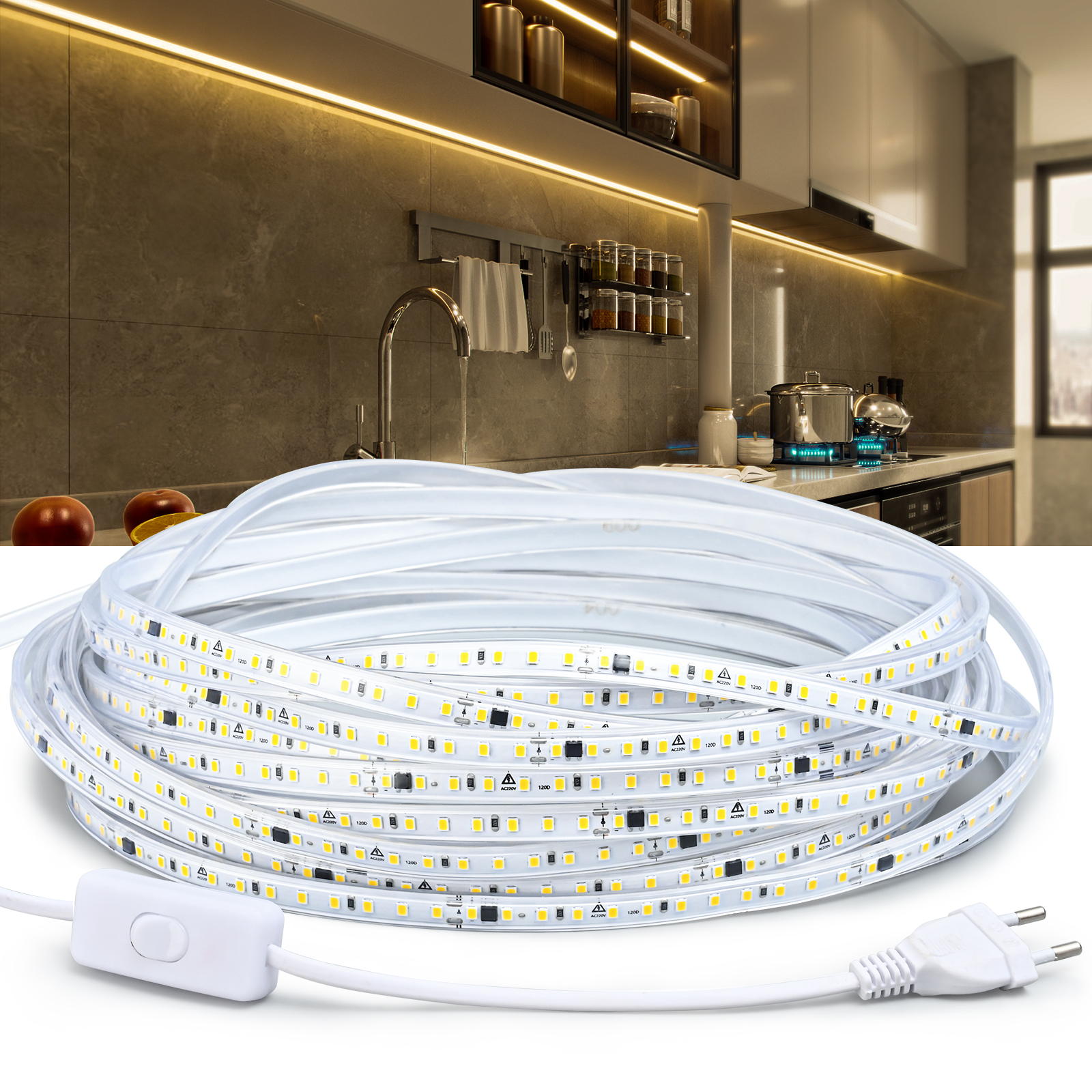 Outdoor Power Strip Weatherproof - 220V Waterproof LED Strip Light High