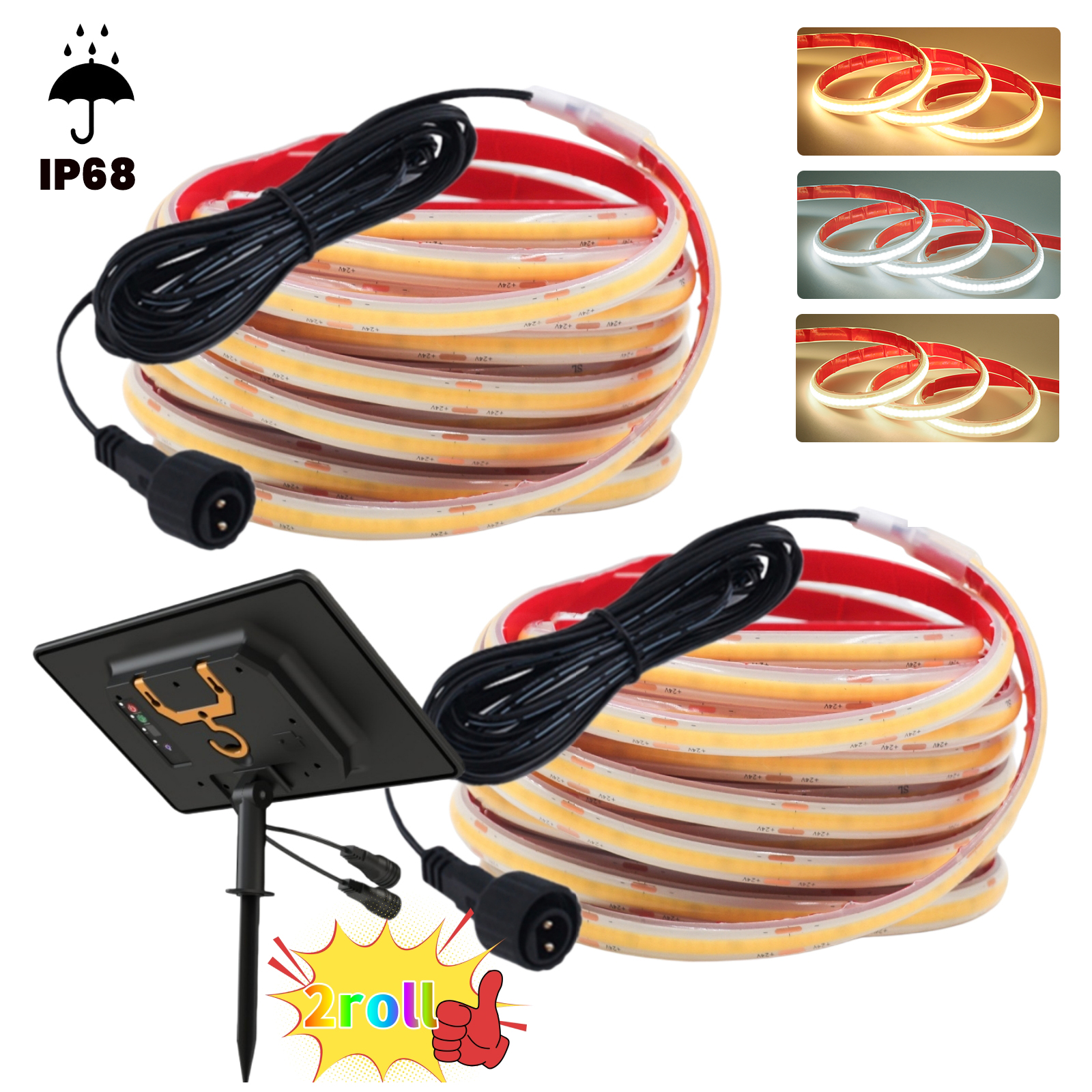 Outdoor Power Strip Weatherproof - 24V COB Strip IP68 Waterproof White