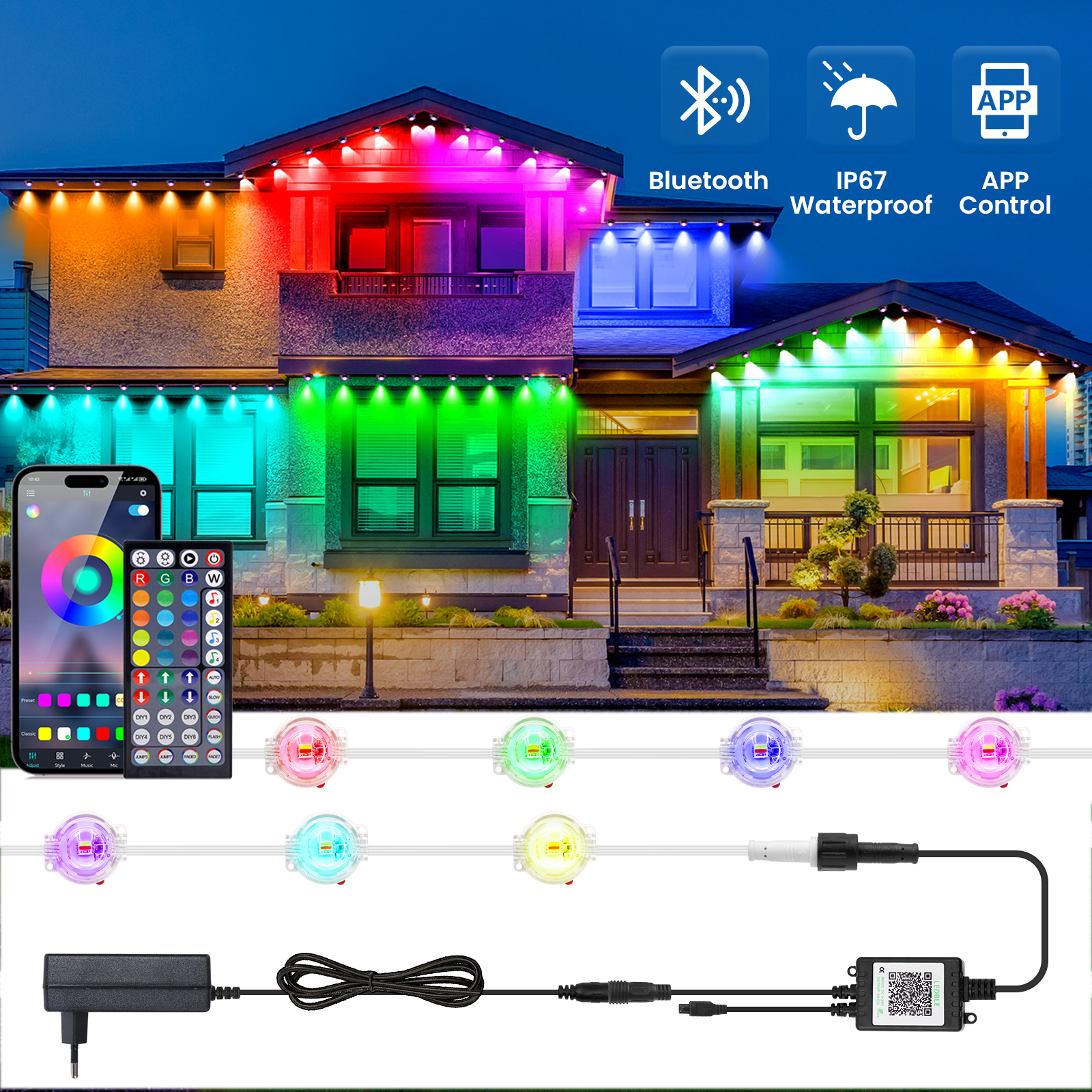 Outdoor Power Strip Weatherproof - RGBCCT LED Strip 24V 15m 30m