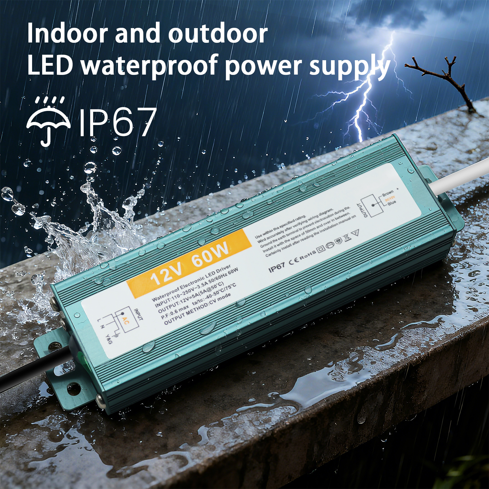 AC/DC Waterproof LED Power Sup - Outdoor Power Supply 12V recensie en prijs