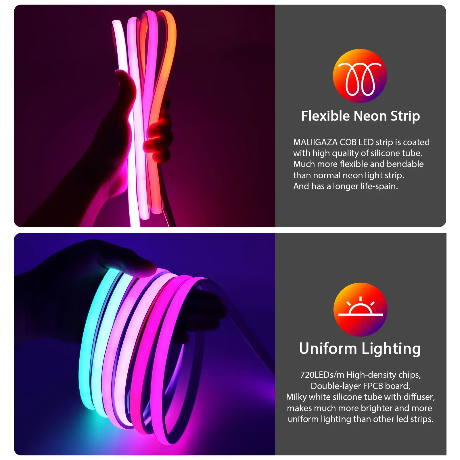 12V 24V IP68 RGBIC COB LED Str - Outdoor Power Strip Weatherproof recensie en prijs