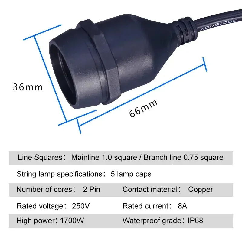 Outdoor E27 Threaded Head Lamp - Outdoor Power Strip Weatherproof recensie en prijs