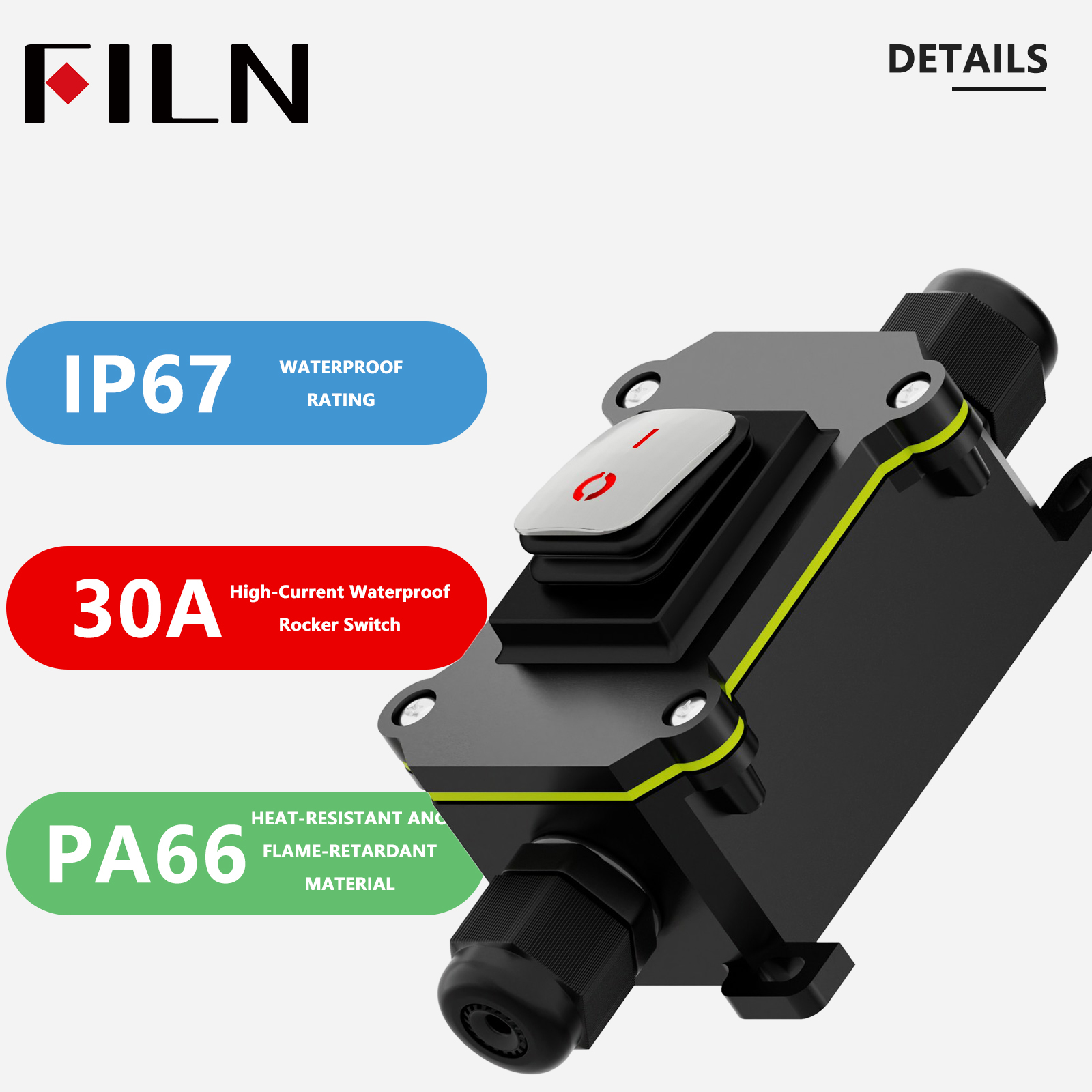 FILN 30A Waterproof Rocker Swi - Outdoor Power Box Cover recensie en prijs