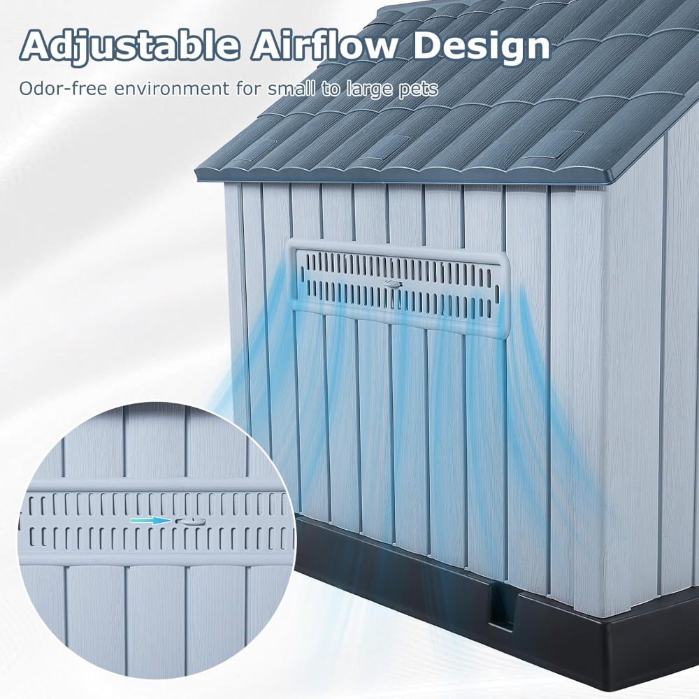 LEMBERI Large Plastic Dog Hous - Outdoor Power Vent recensie en prijs