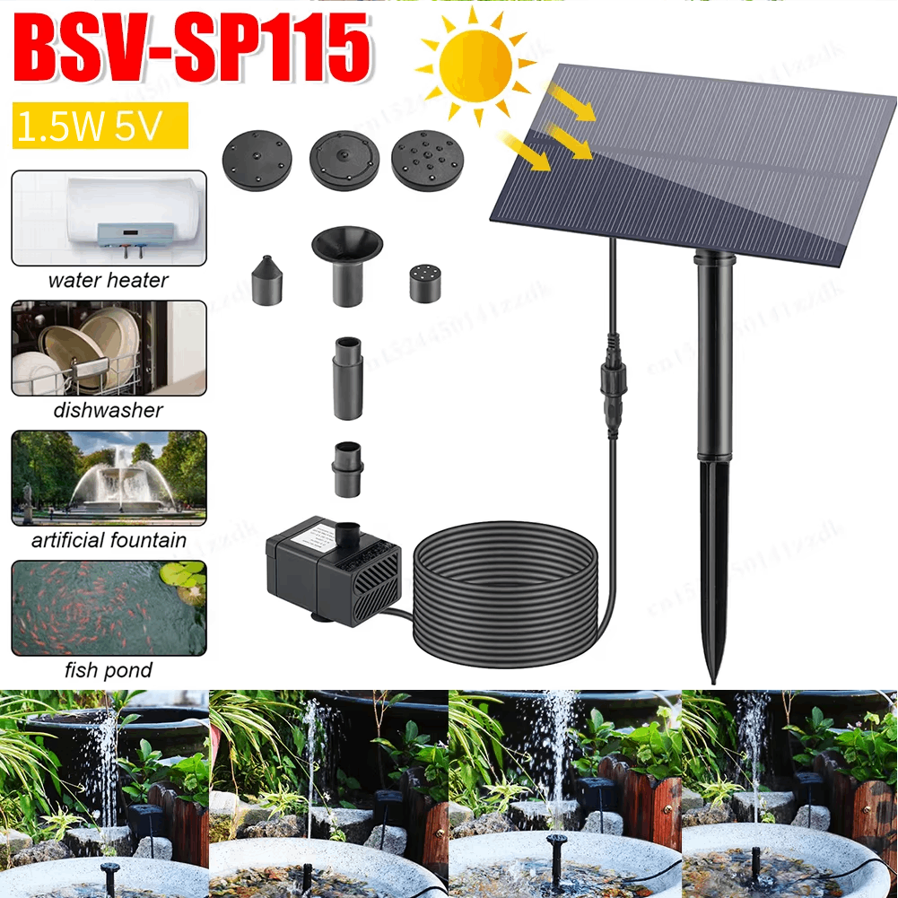 Mini Solar Fountain Pump 1.5W  - Outdoor Power Kit recensie en prijs