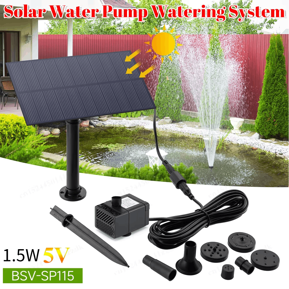 Mini Solar Fountain Pump 1.5W  - Outdoor Power Kit recensie en prijs