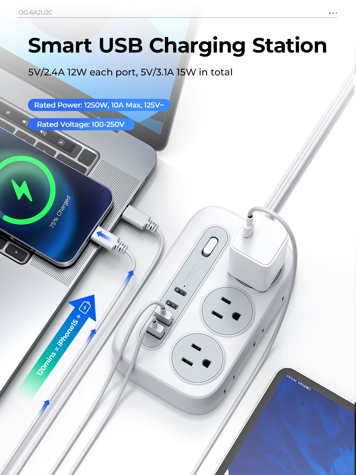 ORICO Power Strip 6 AC Outlets - Outdoor Power Adapter Usb recensie en prijs