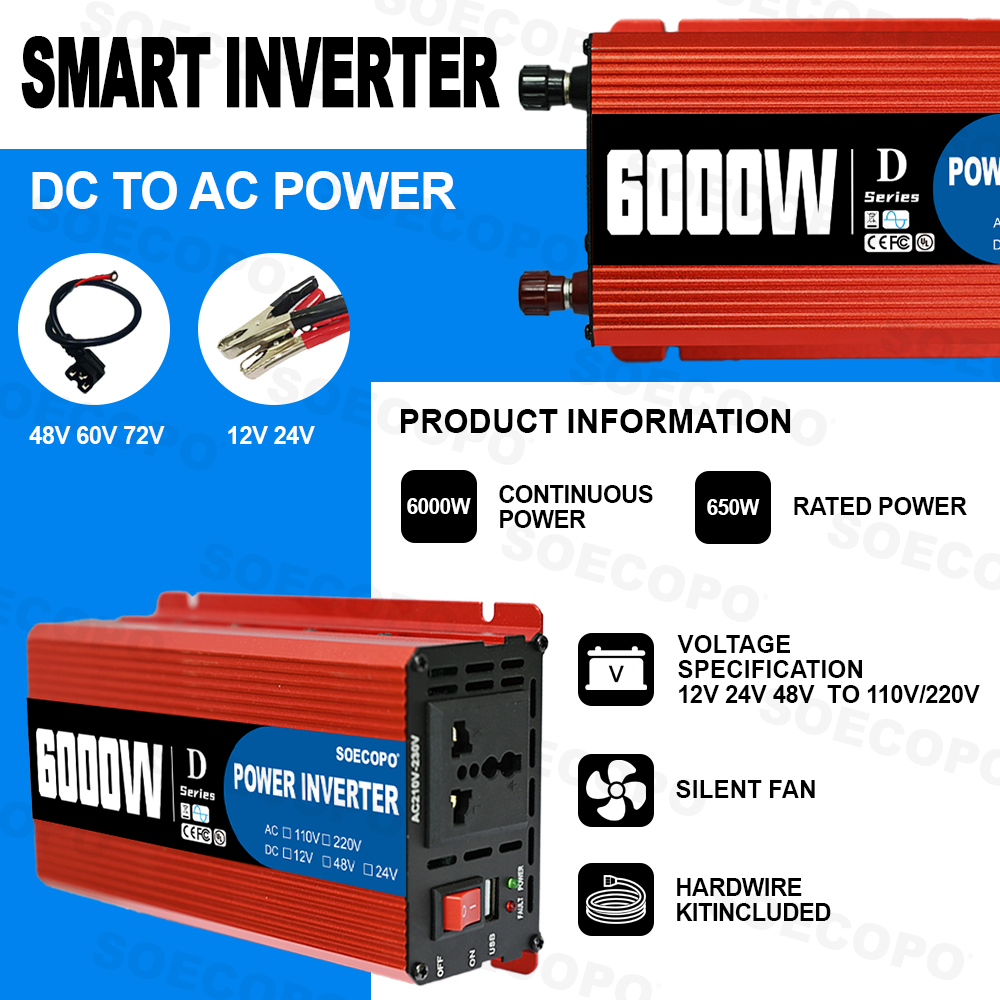 Smart Power Inverter 6000W-100 - Outdoor Power Supply 12V recensie en prijs
