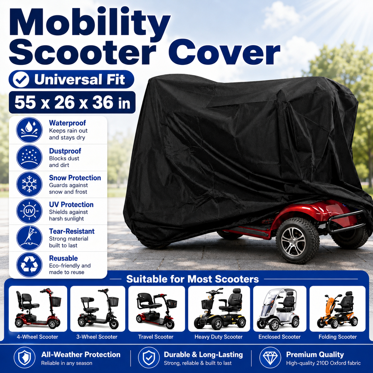 Mobility Scooter Cover 55in Wa - Outdoor Power Wheelchair recensie en prijs