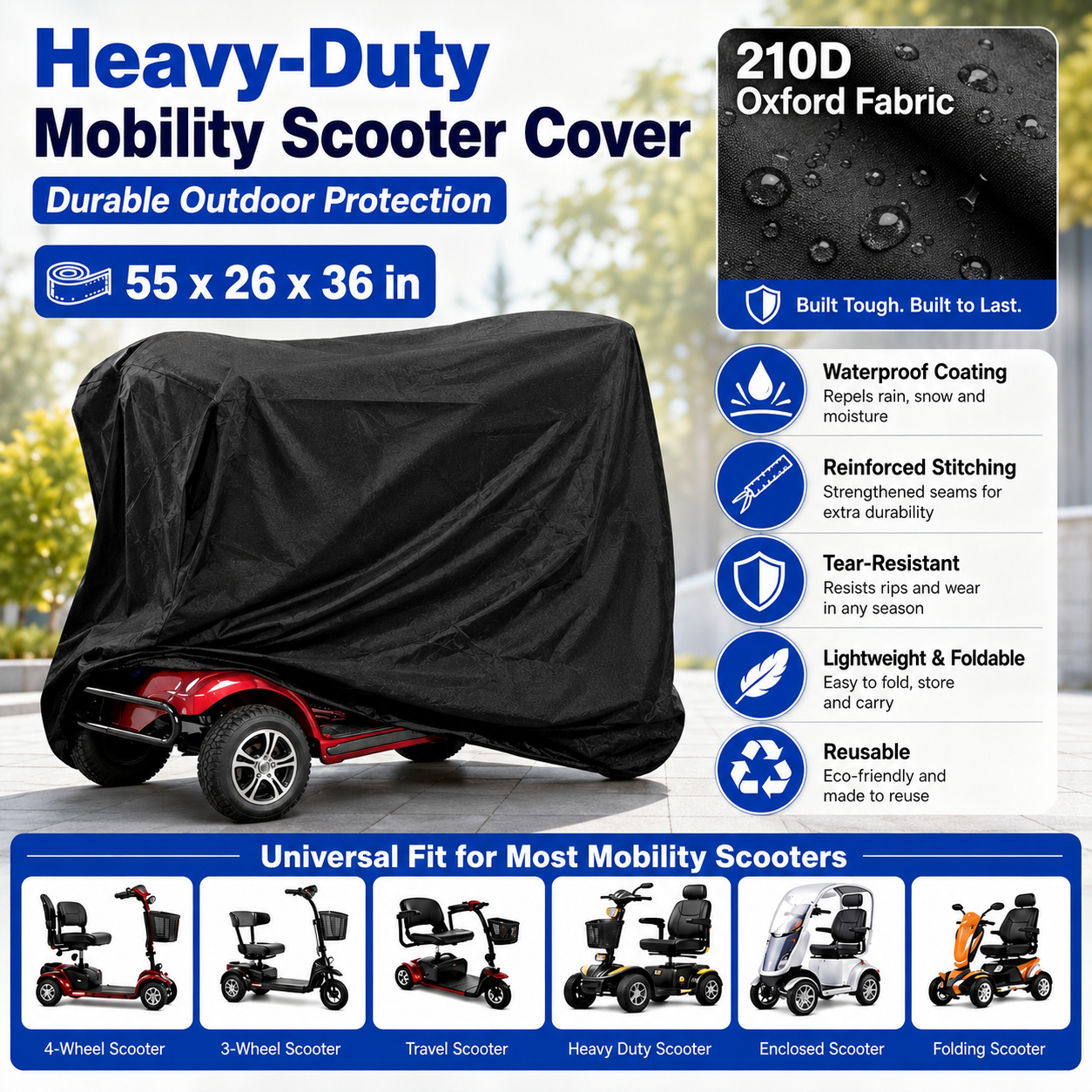 Mobility Scooter Cover 55in Wa - Outdoor Power Wheelchair recensie en prijs