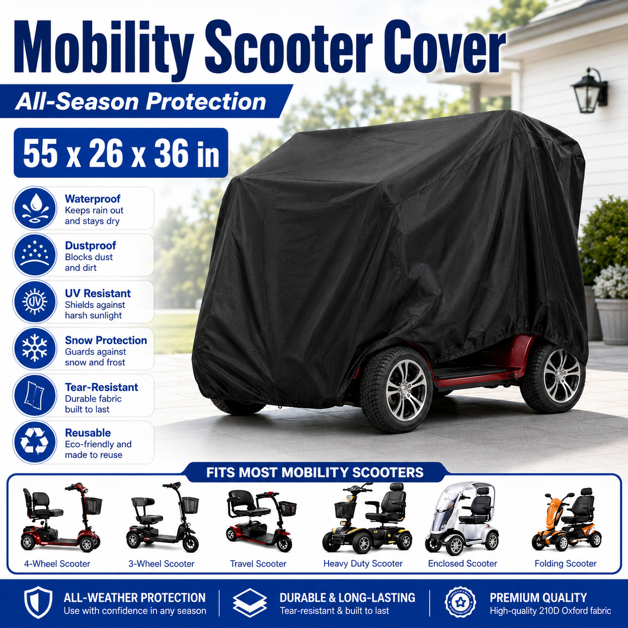 Mobility Scooter Cover 55in Wa - Outdoor Power Wheelchair recensie en prijs