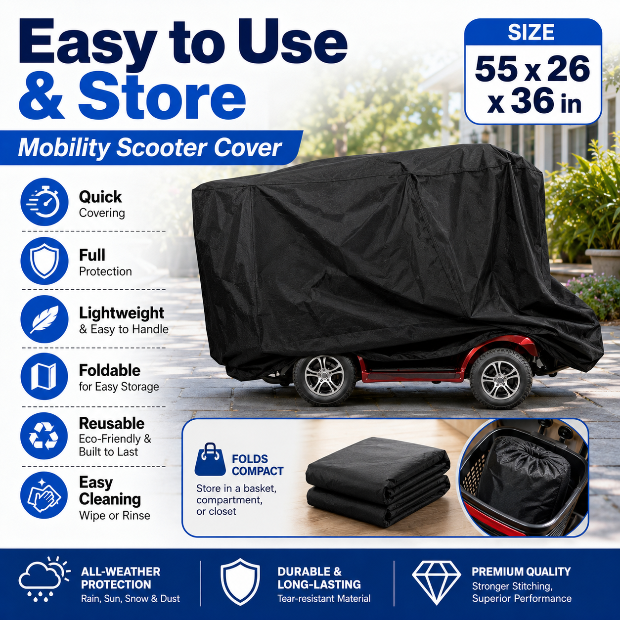 Mobility Scooter Cover 55in Wa - Outdoor Power Wheelchair recensie en prijs