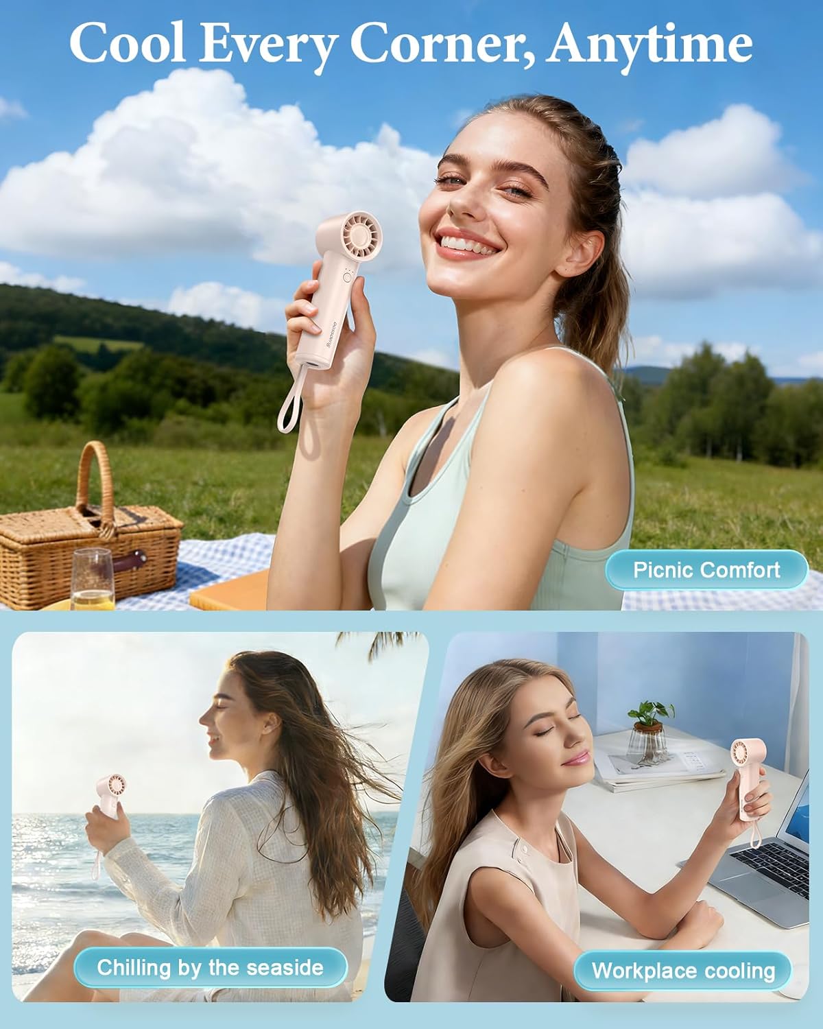 Portable Handheld Fan with Pow - Outdoor Power Products recensie en prijs
