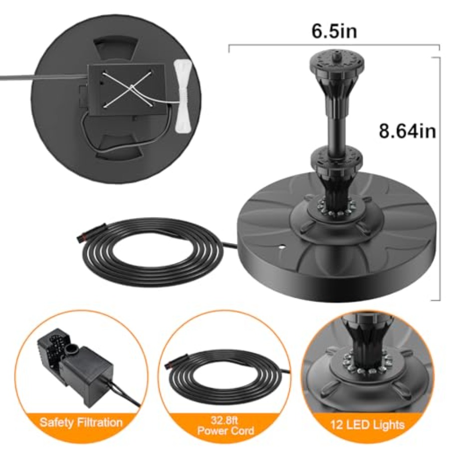 Small Pond Fountain with 32.8f - Outdoor Power Double Adapter recensie en prijs