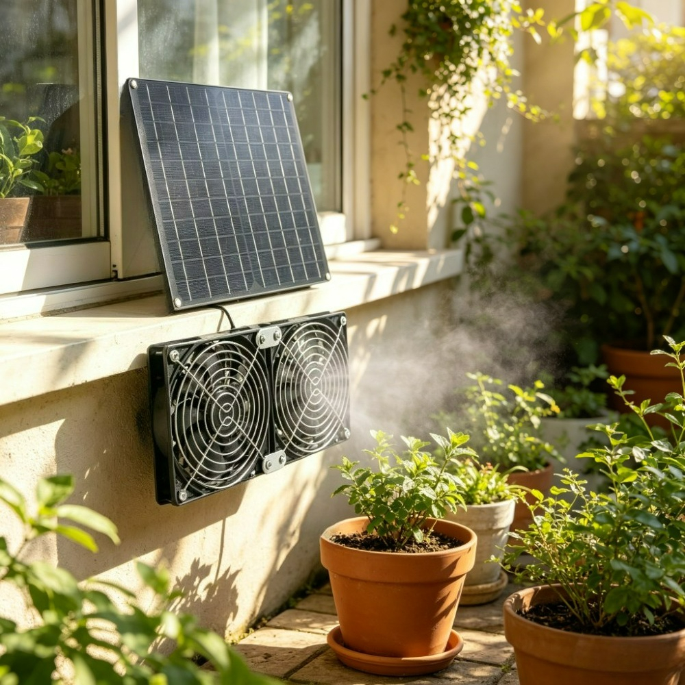 Solar Dual Cooling Fan Kit 20W - Outdoor Power Vent recensie en prijs